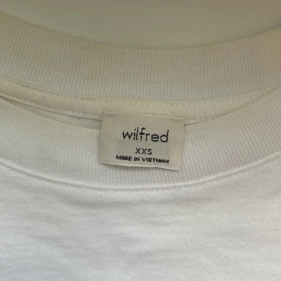 Aritzia/Wilfred White Longsleeve Tie Up Bottom Shirt - Picture 4 of 5